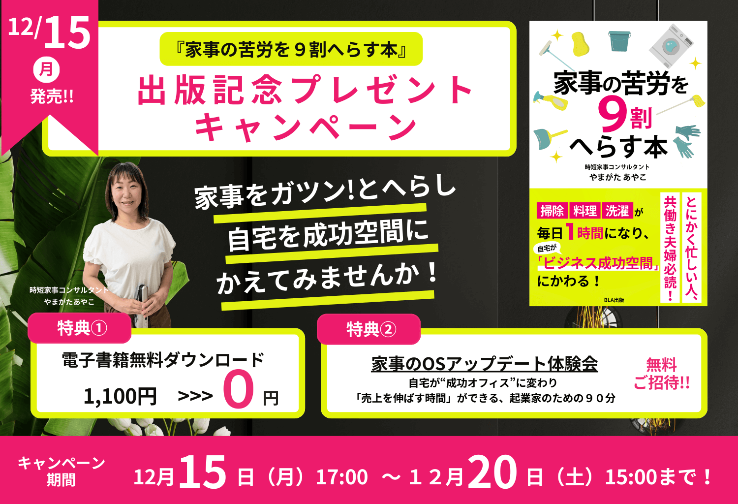 「家事の苦労を9割へらす本」出版記念キャンペーン